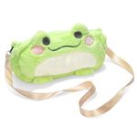 GeekShare Cute Plush Switch Carrying Case Compatible with Nintendo Switch/OLED, Portable Travel Bag with A Removable Shoulder Strap - Frogs