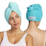 Turbie Twist Microfiber Hair Towel (2 Pack) Light Aqua - Dark Aqua