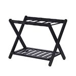 HHDACSON Luggage Rack with Shelf Folding Luggage Rack for Guest Room Bedroom Hotel