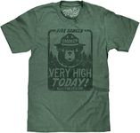 Tee Luv Men's Smokey Bear Shirt - Fire Danger Very High Today T-Shirt, Dark Green Heather, S