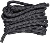 South Bend Rope Marine Grade Double Braided Nylon Dock Line w/Eye Splice (Black, 3/8-inch x 20 feet)