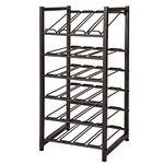 Neatfreak Freestanding Wine Rack - Stackable Bottle Holder for Up to 24 Wine Bottles - Industrial Kitchen Storage Bottle Display Stand - Matte Black Metal Construction - 16.5 x 13.5 x 31.6in