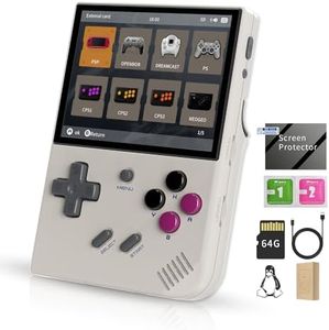 Daxceirry RG35XX Plus Retro Handheld Game Console 3.5 Inch IPS Screen Linux System Video Player Built-in 64G TF Card 5000 Games Support HD-M-I TV Output 5G WiFi Bluetooth 4.2 (RG35XX Plus Gray)