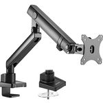 VIVO Premium Aluminum Full Motion Single Monitor Desk Mount Stand with Lift Engine Arm, Fits Screens up to 32 inches, STAND-V101BB