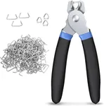 CAMWAY Hog Ring Plier+300 pcs Galvanized Hog Rings, Hog Ring Plier Fit for 1/2", 3/8" and 3/4" Hog Rings,Fixing Tool for Fences,Car Seat Covers,Cages,Ropes, Bags,DIY Crafts,Furniture Upholstery,etc