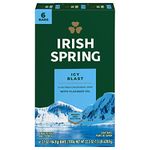 Irish Spring Icy Blast Deodorant Bar Soap for Men, 6 Pack