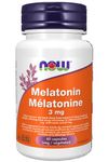 NOW Supplements Melatonin 3mg Capsules, 60 Count