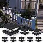 Solpex Solar Post Lights, IP65 Waterproof Solar Lights Outdoor Garden Post Lamp, Cap for 5×5 4×4 3.5×3.5 inch, for Patio Fence Deck Wooden Posts(Black, 8 Pack)
