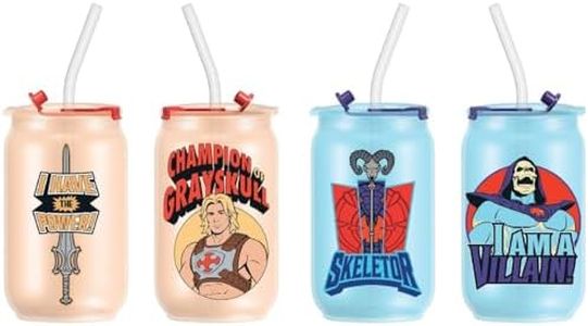 MOTU x Dragon He-Man Skeletor Drinking Glasses, 16oz Set of 2