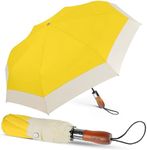 Lejorain Large Golf Windproof Umbrella - Yellow Travel Foldable Umbrella 54inch Arc Compact Strong Auto Open and Close Umbrellas for Wind and Rain