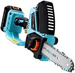 PTLPUWER Mini Chainsaw Cordless 6 inch Battery Electric Hand Held Small Chainsaw with 2000mAh ×2 and 38W Fast Charger Brushless Motor for Garden Courtyard Tree Branch Wood Cutting Gift for Man