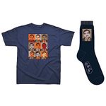 Mr Bean Mens TShirt and Socks Set (Funny Faces Design). Graphic T Shirt with Mens Socks. Machine Washable Tshirt Men. Mr Bean Gifts. Funny T Shirts For Men UK. Novelty T-Shirts - Genuine Merchandise L