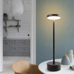 One94Store Touch Control LED Table Lamp – 3 Light Modes with Long-Press Dimming Brightness, Rechargeable & Cordless Modern Light for Bedroom, Dining Table, Café & Office (Matte Black)