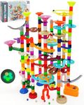 Glowing Marble Run,Ucradle 150Pcs Construction Building Blocks Toys for Kids Age 3-12 Year, Marble Runs with 30 Glow in The Dark Plastic Marbles, Educational Gifts for Boys Girls Birthdays Christmas