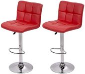 BestOffice Counter Height Bar Stools Set of 2 PU Leather Swivel BarStools for Kitchen Stool Height Adjustable Counter Stool Barstools Dining Chair with Back (Red)