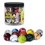 Set Of 12 Beautiful 1" Shooter Marbles Bulk For Marble Games, Marble Painting & More: Multiple Colors, Excellent Quality, Portable Marble Container, Glass Game Marbles For Unlimited Hours Of Fun