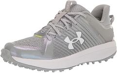 Under Armour Men's Yard Low Turf Baseball Cleat Shoe, (102) Baseball Gray/Baseball Gray/White, 4.5