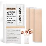 SCAR ERASE Medical Grade Silicone Scar Sheets (3cm x 15cm) - Soften and Flattens Keloid, Hypertrophic, Surgery, Injury & C-Section Scars - Vegan, Cruelty-Free - 6 Week Reusable Treatment (Pack of 3)