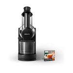 Philips Viva Collection Masticating Juicer, 150W, 1L, XL Tube, Quick Clean Technology, HomeID App, Dishwasher-safe Parts, Drip Stop, Easy Assembly, Compact Storage, Black (HR1889/71)