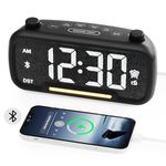 Alarm Clocks for Bedrooms Radio Clock with Bluetooth Speaker, Digital Clock with Night Light,USB Charging Port, 5 Brightness,16 Volume,12/24H&DST,Touch Control Bedside Clock Radio with Battery Backup