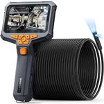 Inspection Camera, Dual Lens Inspection Camera with Light, NTS430 Teslong Borescope, IP67 Waterproof Flexible Cable Sewer Camera, 1080P HD Borescope Inspection Camera with 7 LED Lights(50FT)