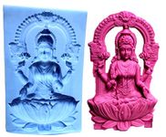 AGN Devi laxmi ma jagdambe Goddess Idol Sculpture Temple Silicone Mold Flexible and Reusable Silicone Mould (Grey)