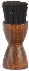 Langer & Messmer Brosse blaireau | Brosse palot | Brosse à chaussures en crin 100% pour l'application du cirage ou de la crème pendant le soin des chaussures (noir)
