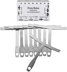 Alnicov 9PCS Under string Radius Gauge and String Action Gauge Ruler for Adjustments Guitar and Bass Setup Bridge Saddle
