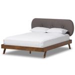 Baxton Studio Penelope Tufted King Platform Bed in Gray