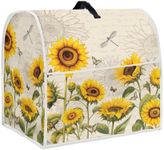 TOADDMOS Sunflower Dragonfly Butterfly Print Stand Mixer Cover with Pockets Dust Cover Kitchen Aid Mixer Cover Compatible with 6-8 Quarts