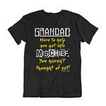 buzz shirts Grandad Here to Help You Get Into Mischief You Haven't Thought of Yet, Mens Organic Cotton Grandfather Themed T-Shirt Black