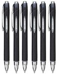 Uni Ball Black Jetstream Retractable Broad Rollerball Pen 1mm Nib Tip SXN-210 (Pack Of 6)