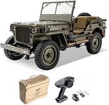 RocHobby 1/12 1941 MB Scaler RC 4x4 Hobby Grade RTR RC Car Mini RC Rock Crawler Military, 2.4Ghz RC Truck with 180 Brushed Motor, LED Lights, Battery and USB Charger for Adults