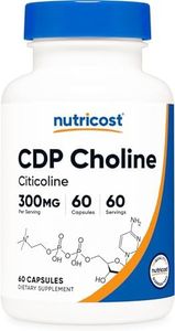 Nutricost CDP Choline (Citicoline) 300mg, 60 Veggie Capsules - Non-GMO, Vegan Friendly, Gluten Free …