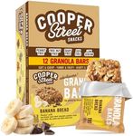 Cooper Street Banana Bread Granola Bakes (12 pack) - Individually Wrapped Soft and Chewy Breakfast Granola Bars - Nut, Dairy & Soy Free - Great As Kids Snacks For School, Hiking Or Work