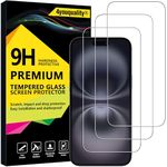 4youquality [3-Pack Screen Protector for iPhone 16 Plus (6.7-Inch), Tempered Glass Film, [LifetimeSupport][Impact-Protection][Anti-Shatter][Anti-Scratch]