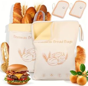 Tof­ficu Beeswax Bread Bags for Sourdough with Zipper, 2 Pack, 17 x 13 in