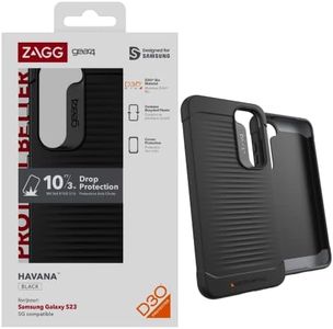 ZAGG Gear4 Havana Samsung Galaxy S23 Series Phone Case, D30 Drop Protection up to 10ft / 3m, Works with Wireless Charging Systems, Reinforced Top, Bottom & Corner Protection, Slim & Lightweight Black