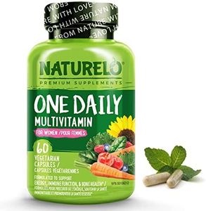 NATURELO One Daily Multivitamin for Women - Energy Support - Whole Food Supplement to Nourish Hair, Skin, Nails - Non-GMO - No Soy - Gluten Free - 60 Capsules | 2 Month Supply