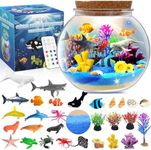 Ocean Light Up Terrarium Kit for Kids - Sea Animal Toys LED Night Light Birthday Gift for Boys & Girls Ages 4 5 6 7 8-12, Kids Arts & Crafts Kit
