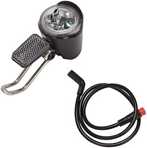 Headlight for Ebike - 2 Pin Connector 6-60V LED Ebike Light with Easy to Install Stainless Steel Bracket, Plastic Housing, 20 Lm Brightness, Weather Resistant - E Bike Light for Nighttime Rides