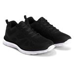 Get Fit Womens Mesh Running Trainers Athletic Walk Gym Shoes Sport Run - Black/White - 6-39 - CD0048