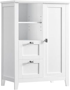 VASAGLE Bathroom Floor Storage Cabinet, Bathroom Cabinet Freestanding, Kitchen Cabinet, White UBBC543P31