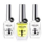 Gellen Nail Dehydrator & Primer and Cuticle Oil, 18ML*3 Hema-Free Acid-Free Nail Prep Protein Base Varnish Manicure Bonder Liquid for Gel Polish Acrylic Salon Nails Essential Gift