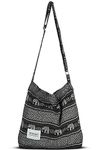 YOUR COZY Women's Retro Large Size Cotton Shoulder Bag Hobo Crossbody Handbag Casual Tote For Shopping and Travel (Black Elephant)