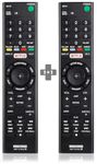 2Packs Universal Remote Control Replacement for All Sony TV and Bravia TV, for All Sony LED LCD OLED HD 4K UHD Bravia XBR KDL Series Smart TVs