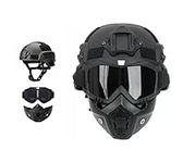 MICH Tactical Helmets with Detachable Face Mask Goggles for Airsoft, Paintball and Hunting - Perfect for Outdoor Activities