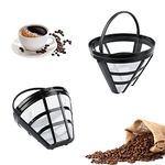 Byffoer 2-Pack Reusable Plastic Coffee Filter, 100 Mesh Basket for Most Coffee Machines, Washable Coffee Filter with Handle, Compatible with Kaffeekocher