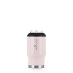 Reduce Can Cooler - 4-in-1 Stainless Steel Can Holder and Beer Bottle Holder, 4 Hours Cold - The Drink Cooler for 12 oz Slim Cans, Regular Cans, Bottles and Mixed Drinks - Pink Cotton, Gloss