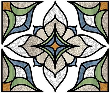 InHome NH2415 Blue Alden Stained Glass Decal, Green